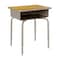 Flash Furniture HERCULES Student Desk w/Open Front Metal Book Box, Maple Desktop, Silver Frame and Navy Stack Chair FD-DESK-GMP-SCH3NB-GG - alternate 3